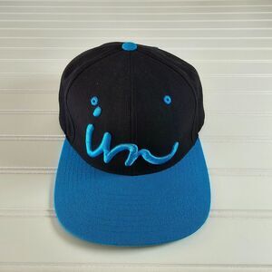 The Classics Yupoong Snapback Baseball Hat Blue Black Cap  Wool Blend